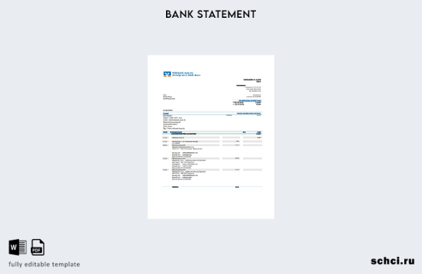 цифровая загрузка шаблон слова выписки Volksbank Jeverbank в Германии
